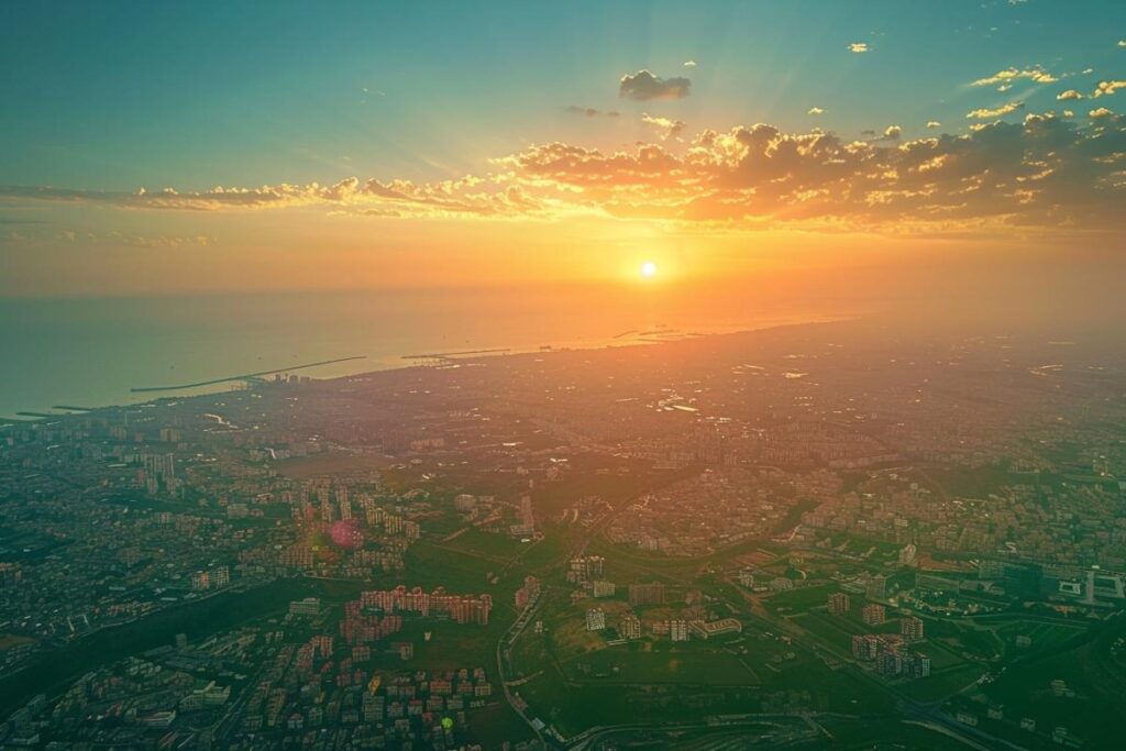 Vue aérienne époustouflante d'Alger par un pilote Air Algérie : magie du ciel