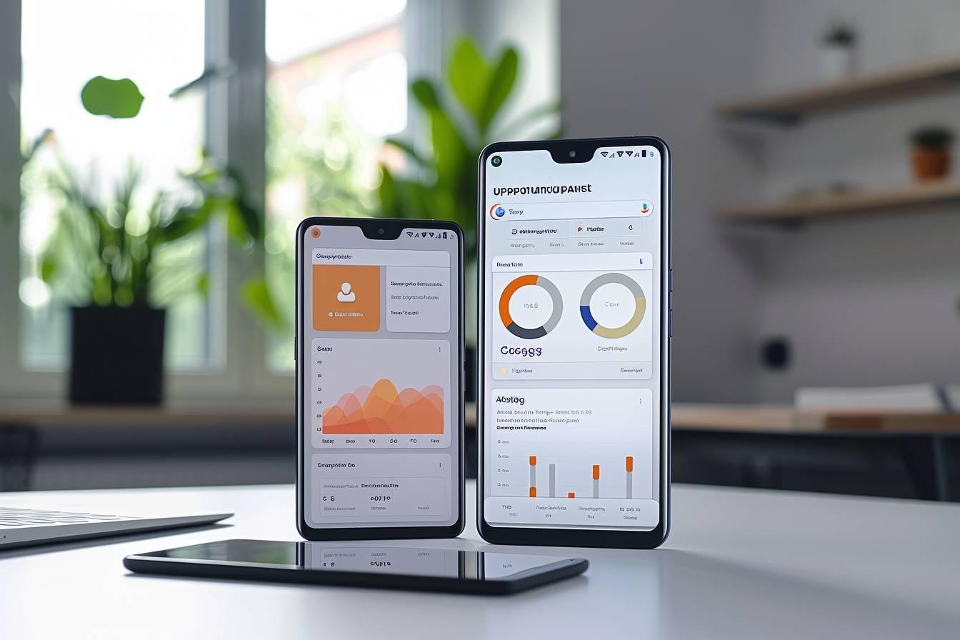 Deux smartphones affichant des applications de suivi de données personnelles